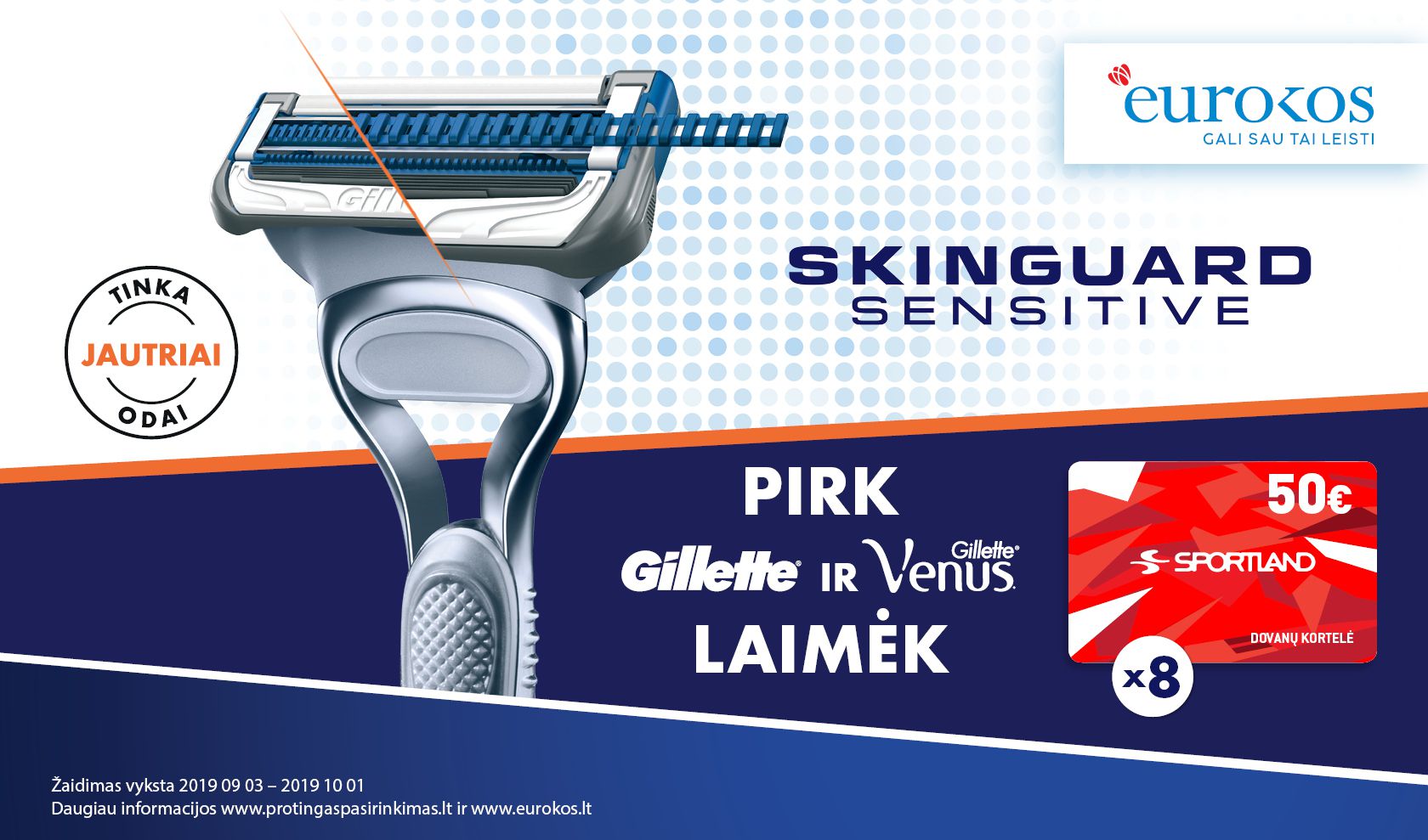 Gillette Skinguard nuolaidos ir dovanos 2019